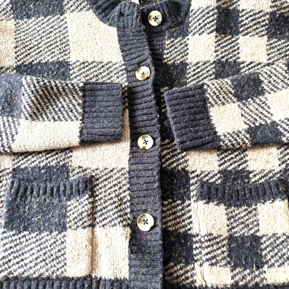 NWOT Madewell Plaid-Mix Colburne Cardigan Sweater Coziest Textured Yarn SZ XS - Picture 5 of 12